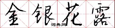 金银花露怎么写好看