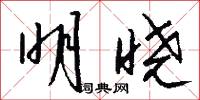 明晓怎么写好看