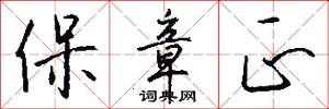 保章正怎么写好看