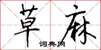草麻怎么写好看