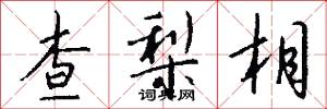 查梨相怎么写好看