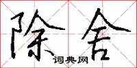 除舍怎么写好看