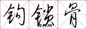 钩锁骨怎么写好看