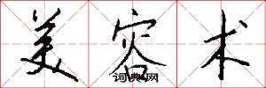 美容术怎么写好看
