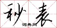 秒表怎么写好看