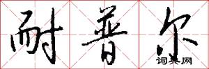 耐普尔怎么写好看