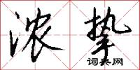 浓挚怎么写好看