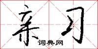 亲习怎么写好看