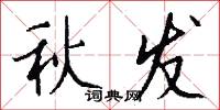 秋发怎么写好看