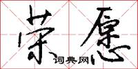 荣愿怎么写好看