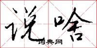 说啥怎么写好看