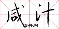 咸汁怎么写好看