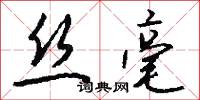 丝毫怎么写好看