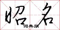 昭名怎么写好看