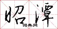 昭潭怎么写好看