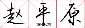 赵平原怎么写好看