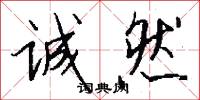 诚然怎么写好看