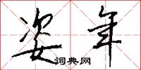 姿年怎么写好看