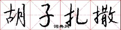 胡子扎撒怎么写好看