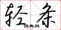 轻条怎么写好看