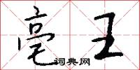 亳王怎么写好看