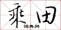 乘田怎么写好看