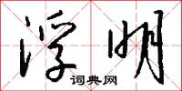 浮明怎么写好看