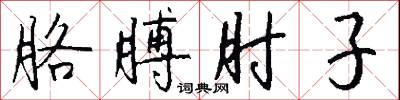 胳膊肘子怎么写好看