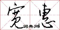 宽惠怎么写好看