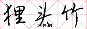 狸头竹怎么写好看