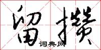 留攒怎么写好看