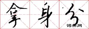 拿身分怎么写好看
