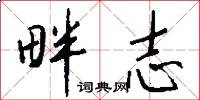 畔志怎么写好看