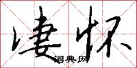 凄怀怎么写好看