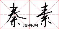秦素怎么写好看