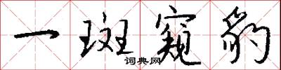 一斑窥豹怎么写好看