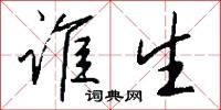 谁生怎么写好看
