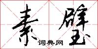 素璧怎么写好看