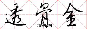 透骨金怎么写好看
