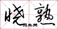 晓熟怎么写好看