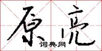 原亮怎么写好看