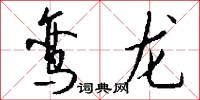 鸾龙怎么写好看