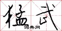 猛武怎么写好看