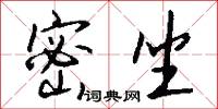 密坐怎么写好看