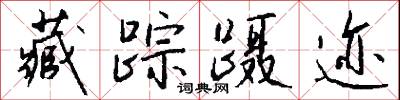 藏踪蹑迹怎么写好看
