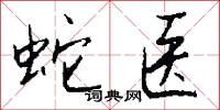蛇医怎么写好看