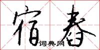 宿舂怎么写好看