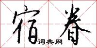 宿眷怎么写好看