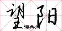 望阳怎么写好看