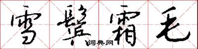 雪鬓霜毛怎么写好看